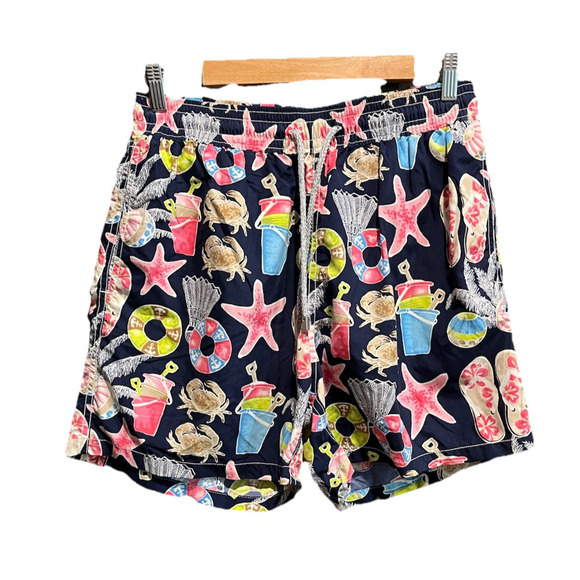 Vilebrequin Starfish Crab Sea Beach Print Men's Swim Shorts Size XL - Picture 1 of 4